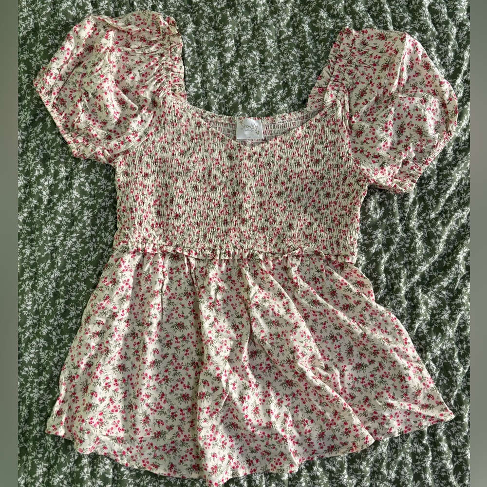 Siren Lily Floral Blouse in Pink and White